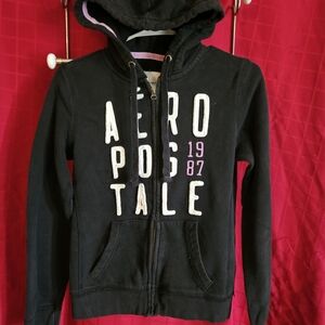 Aeropostale Black Zip-Up Hoodie